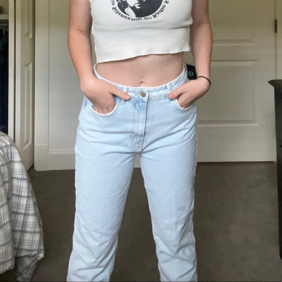 Zara blue straight leg jeans - Picture 1 of 3